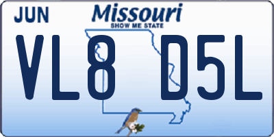 MO license plate VL8D5L