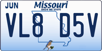 MO license plate VL8D5V