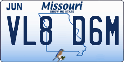 MO license plate VL8D6M