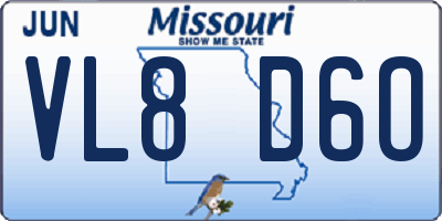 MO license plate VL8D6O