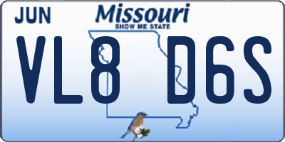 MO license plate VL8D6S