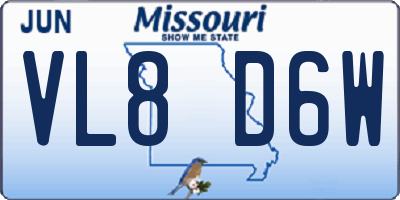 MO license plate VL8D6W