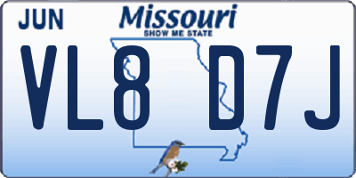 MO license plate VL8D7J