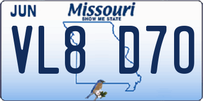 MO license plate VL8D7O