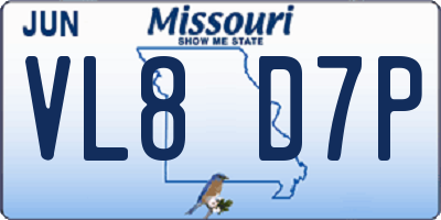 MO license plate VL8D7P