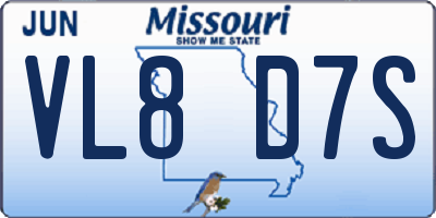 MO license plate VL8D7S