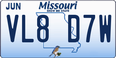 MO license plate VL8D7W