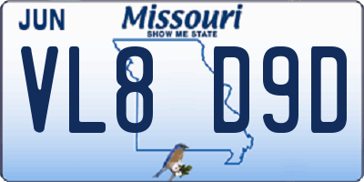 MO license plate VL8D9D