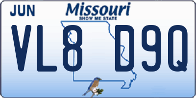 MO license plate VL8D9Q