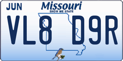 MO license plate VL8D9R