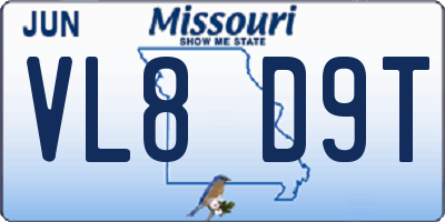 MO license plate VL8D9T