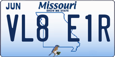 MO license plate VL8E1R