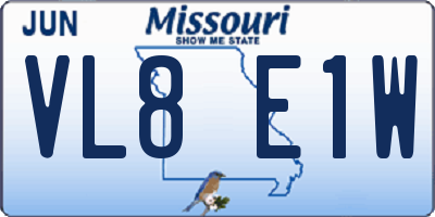 MO license plate VL8E1W