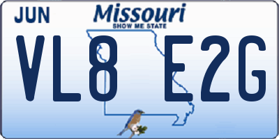 MO license plate VL8E2G