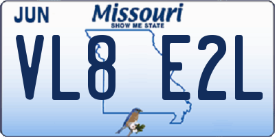 MO license plate VL8E2L