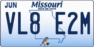 MO license plate VL8E2M
