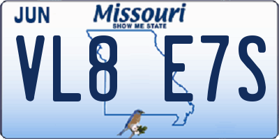 MO license plate VL8E7S