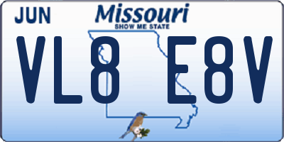 MO license plate VL8E8V