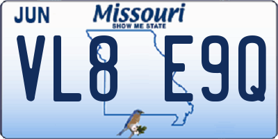 MO license plate VL8E9Q