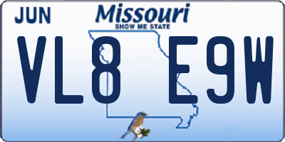MO license plate VL8E9W