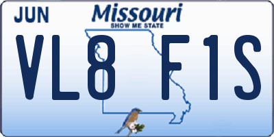 MO license plate VL8F1S