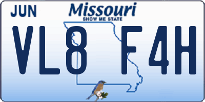 MO license plate VL8F4H