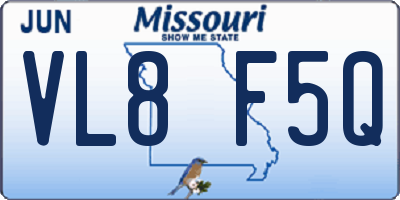 MO license plate VL8F5Q