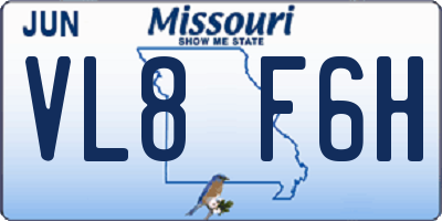 MO license plate VL8F6H