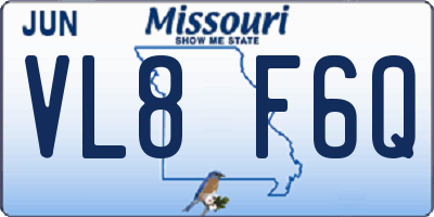 MO license plate VL8F6Q