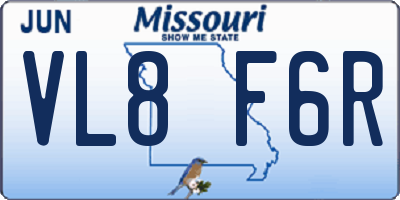 MO license plate VL8F6R