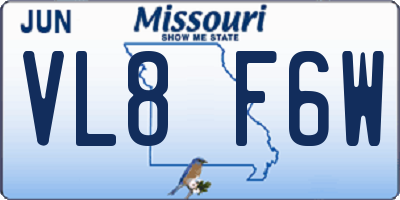 MO license plate VL8F6W