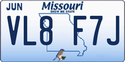 MO license plate VL8F7J
