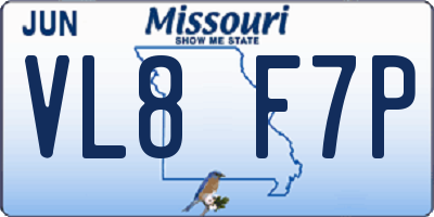 MO license plate VL8F7P