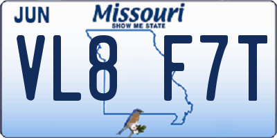 MO license plate VL8F7T