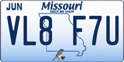 MO license plate VL8F7U
