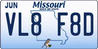 MO license plate VL8F8D
