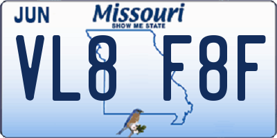 MO license plate VL8F8F
