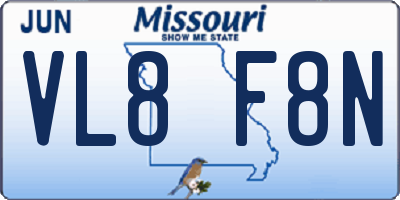 MO license plate VL8F8N