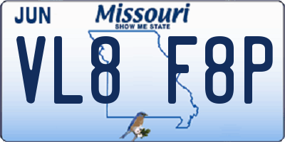 MO license plate VL8F8P