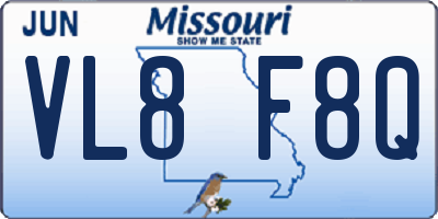 MO license plate VL8F8Q