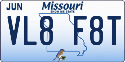 MO license plate VL8F8T