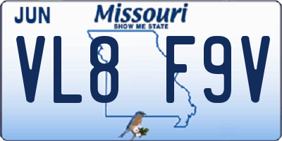 MO license plate VL8F9V
