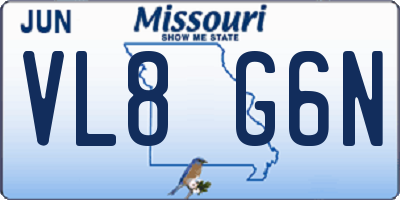 MO license plate VL8G6N