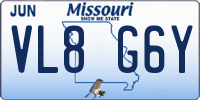 MO license plate VL8G6Y