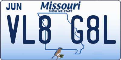 MO license plate VL8G8L