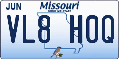 MO license plate VL8H0Q