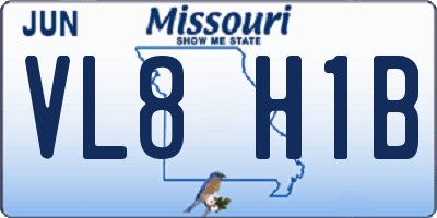 MO license plate VL8H1B