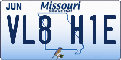 MO license plate VL8H1E