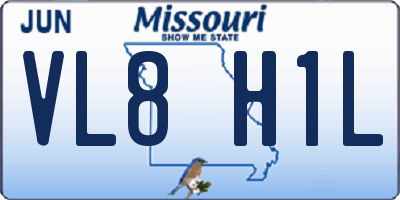 MO license plate VL8H1L
