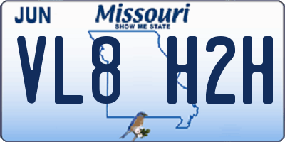 MO license plate VL8H2H